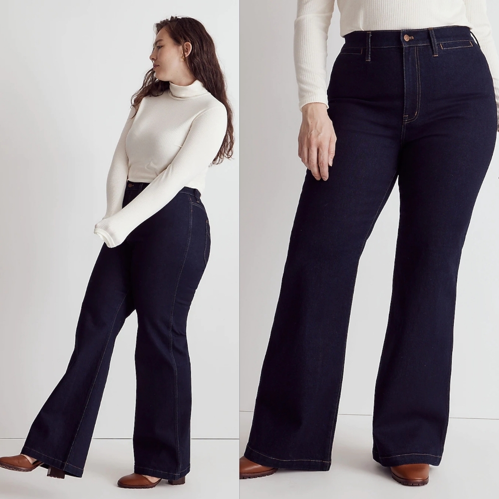 Madewell 11" High-Rise Flare Jeans in Insley Wash Size 33 - Picture 2 of 6